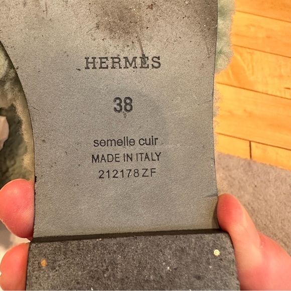 Hermes shearling light green oransđź’š - Picture 7 of 7